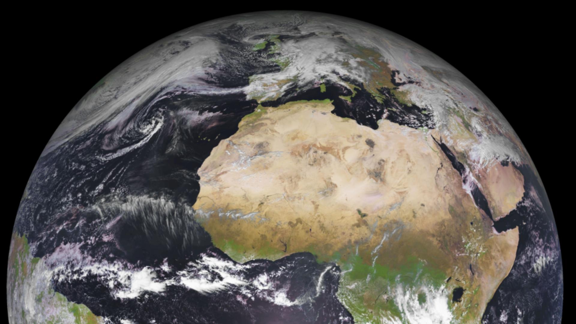 Ansicht der Erde aus dem All für die Erfassung von Wetterdaten.