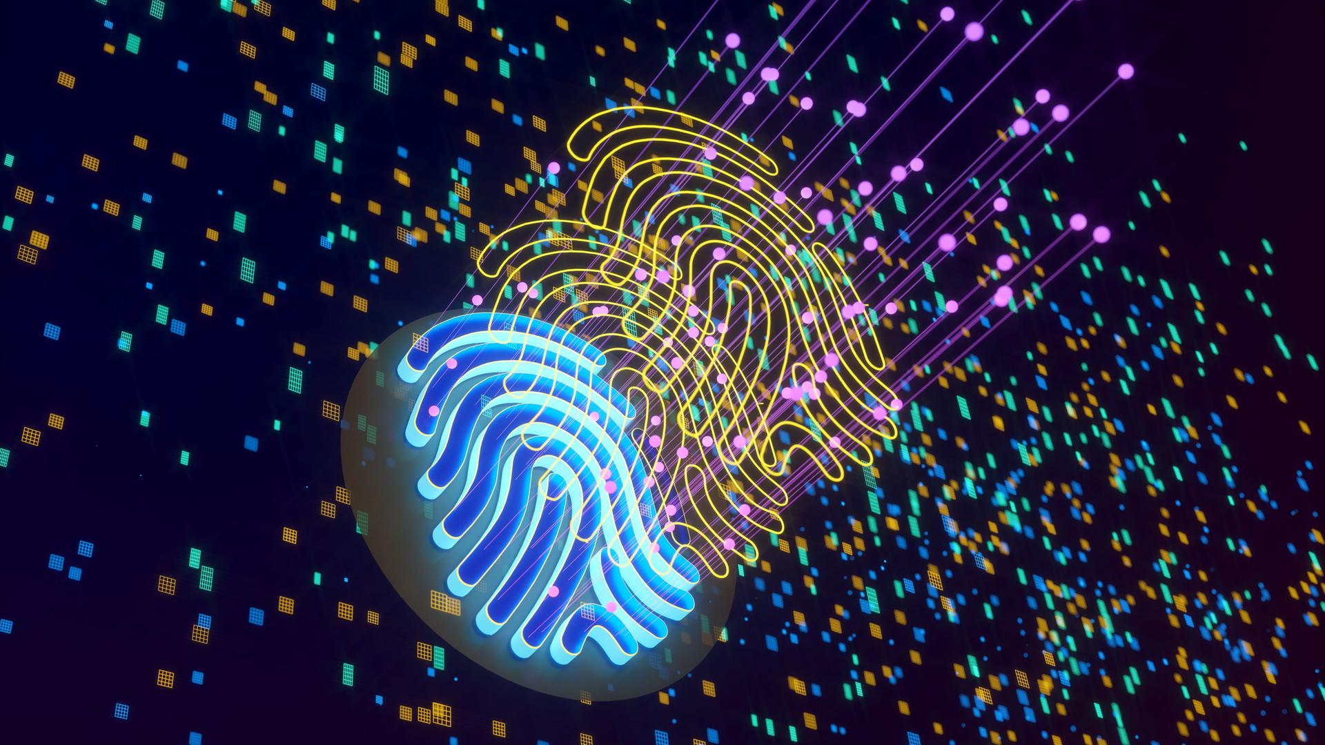 Digital generiertes Bild eines Fingerabdrucks.