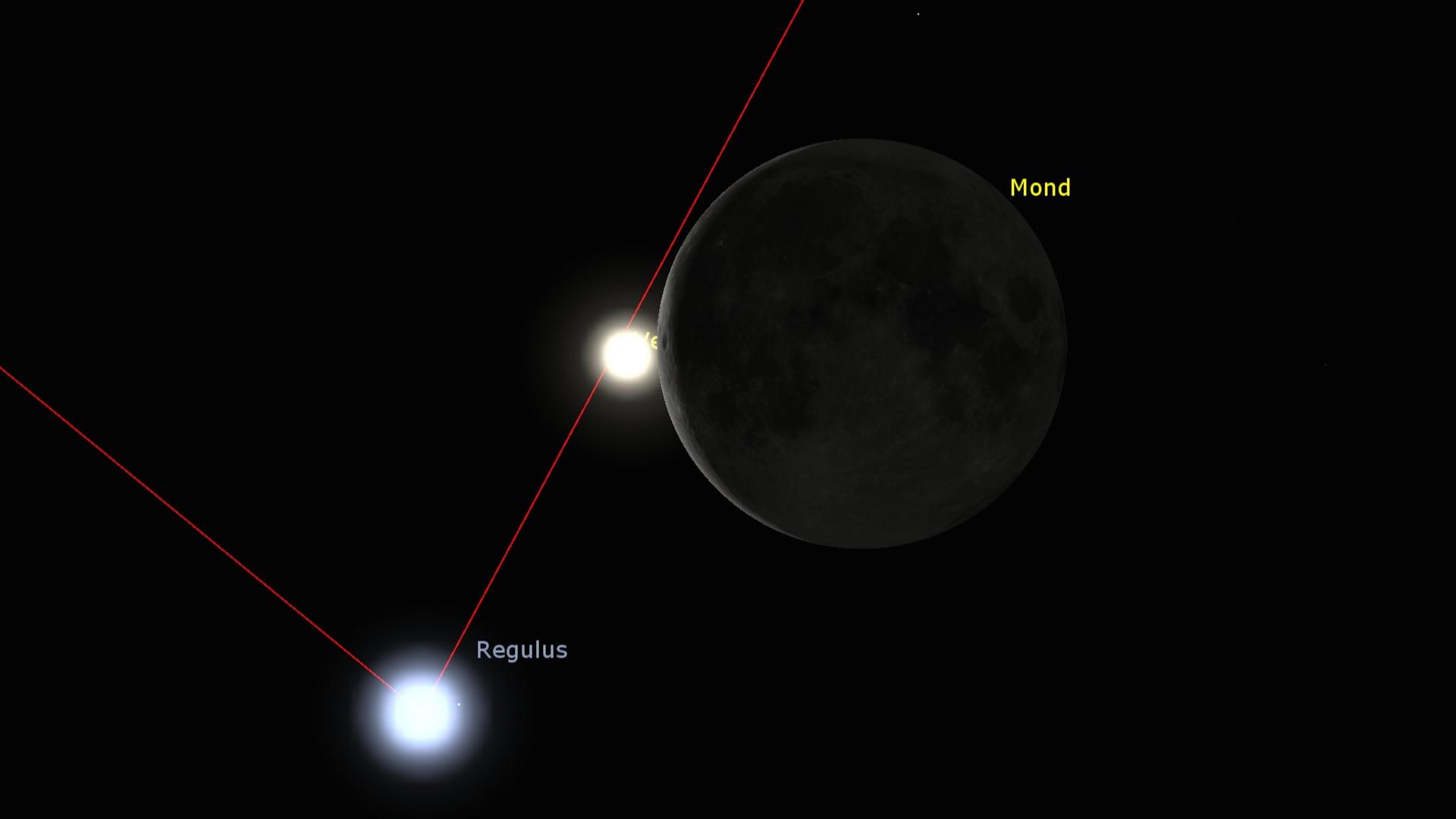 Ein Sternenbild mit Mond und Venus