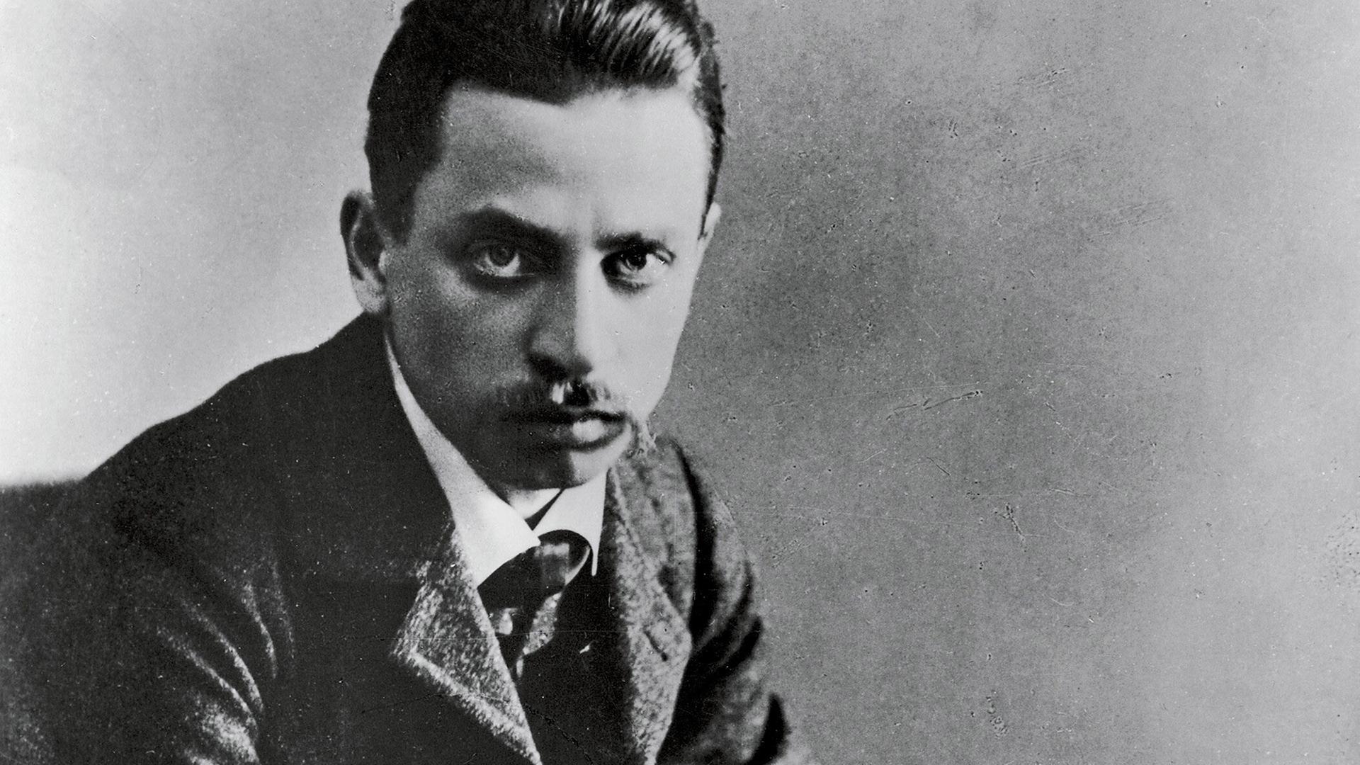 Rainer Maria Rilke. Historische Schwarz-Weiß-Fotographie von 1906