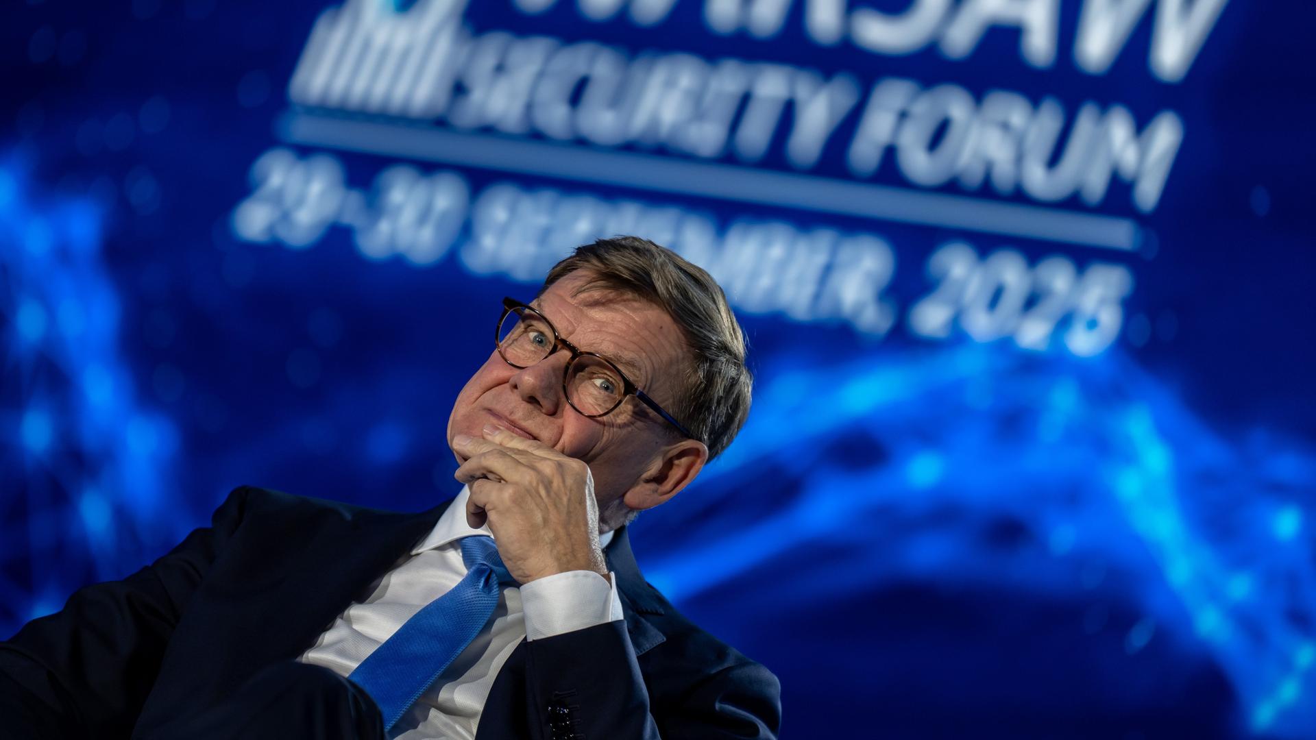 Bundesaußenminister Johann Wadephul (CDU) beim Warschauer Sicherheitsforum.